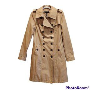 Victorias Secret Womens 4 Double Breasted Trench Coat Belted Jacket FLAW no belt